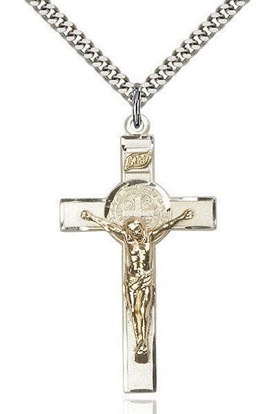 GF/SS St. Benedict Crucifix Medal - FN2645GFSS/24S-Jewelry-Bliss Mfg-Michigan Church Supply