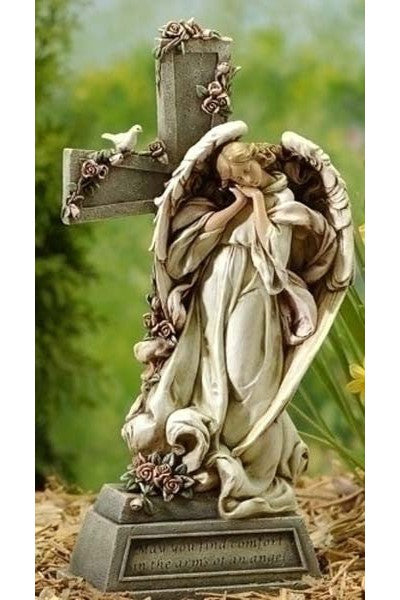 Garden Angel w/ Cross - LI47448-Inspirational Gifts-Roman, Inc-Michigan Church Supply