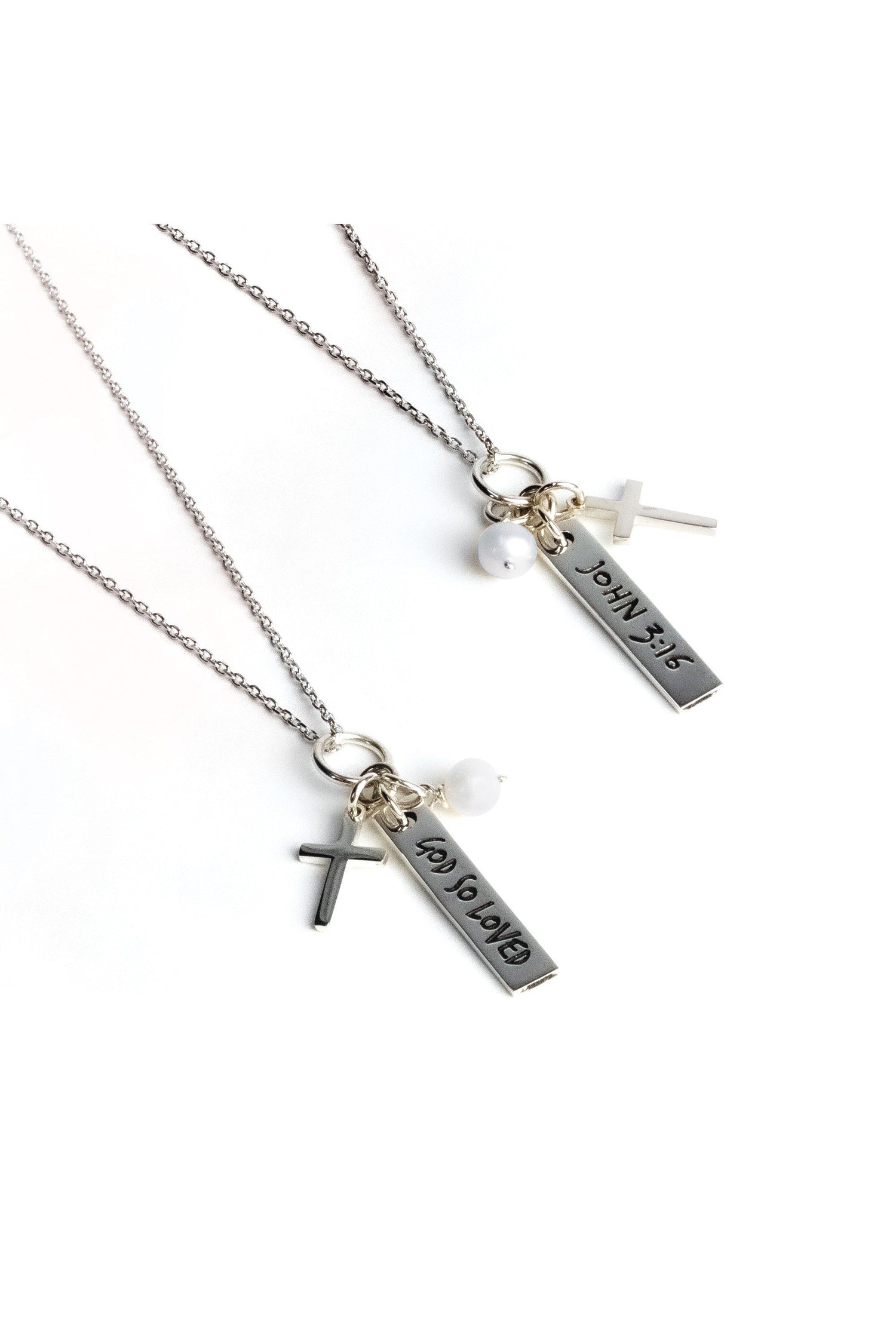 God So Loved Scripture Necklace - FRSS308-Inspirational Gifts-Logos Trading Post-Michigan Church Supply