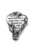 God is Never More Visor Clip - GEKVC327-Inspirational Gifts-Cathedral Art Medal and CA Gifts-Michigan Church Supply