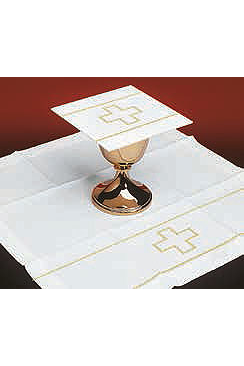 Gold Plain Cross on Mass Linen - WN5189-Church Life-Art Studio Slabbinck-Complete Set-Michigan Church Supply