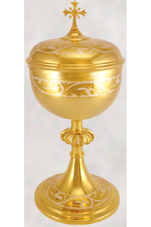 Gold Plated Ciborium with Silver Accents XZ10-204-Church Life-Veritas Polska-Michigan Church Supply