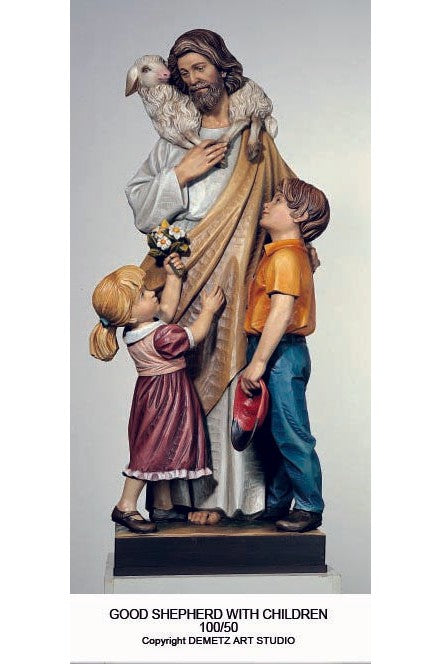 Good Shepherd with Children - HD10050-Church Life-Demetz-Michigan Church Supply