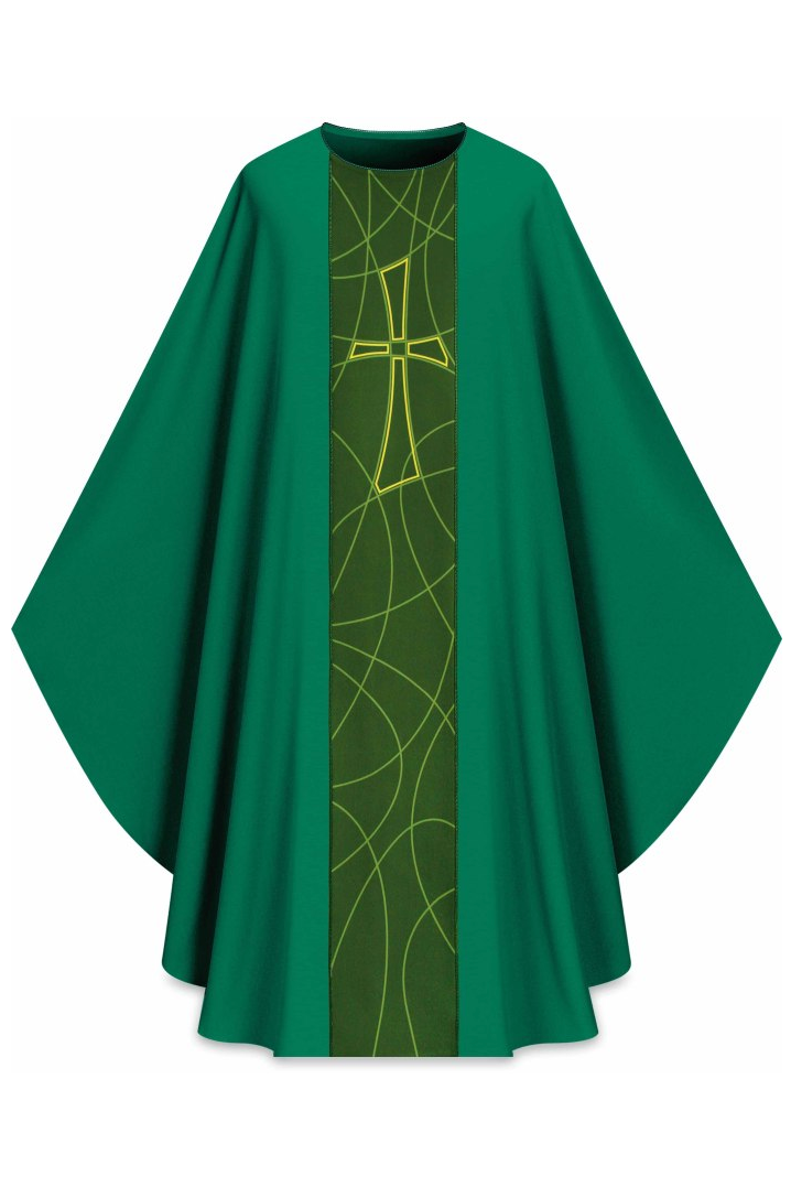 Gothic Chasuble - Green - WN5230-Church Life-Art Studio Slabbinck-Michigan Church Supply