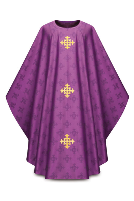 Gothic Chasuble - Purple - WN3978-Church Life-Art Studio Slabbinck-Michigan Church Supply