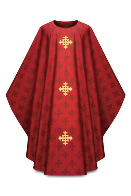 Gothic Chasuble - Red - WN3978-Church Life-Art Studio Slabbinck-Michigan Church Supply