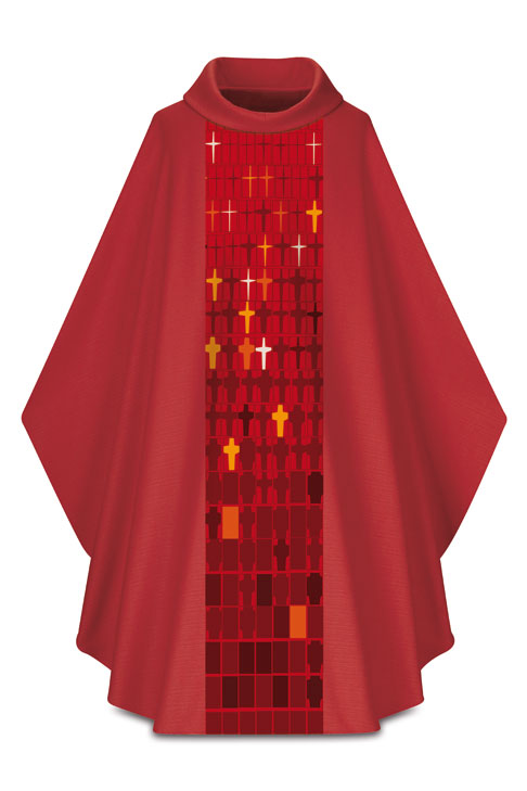 Gothic Chasuble - Red - WN5056-Church Life-Art Studio Slabbinck-Michigan Church Supply