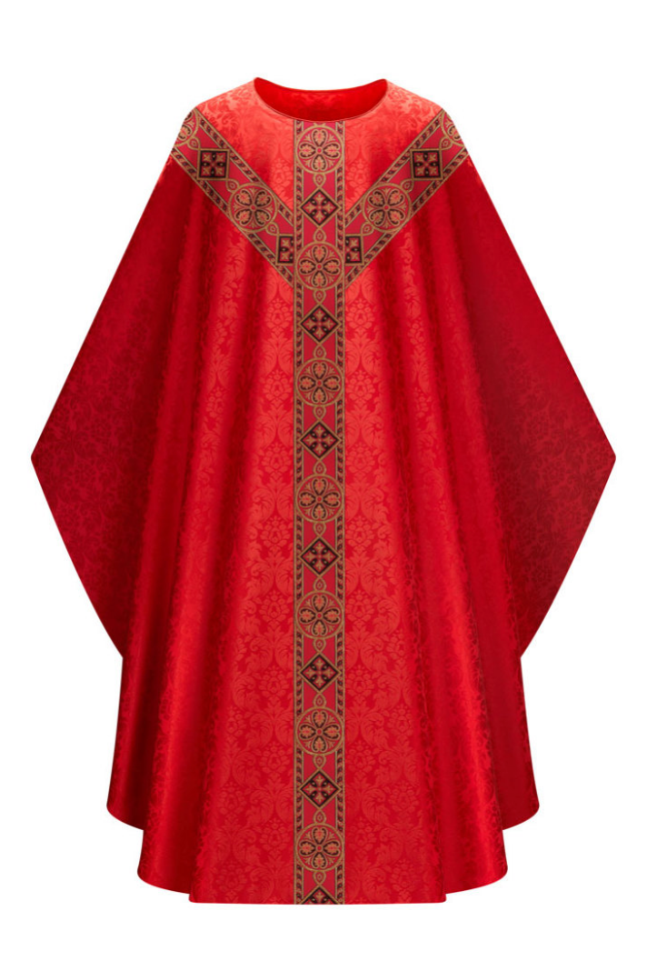 Gothic Chasuble - Red - WN5290-Church Life-Art Studio Slabbinck-Michigan Church Supply