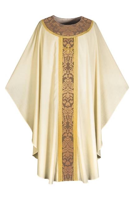 Gothic Chasuble - White - WN3358W-Church Life-Art Studio Slabbinck-Michigan Church Supply