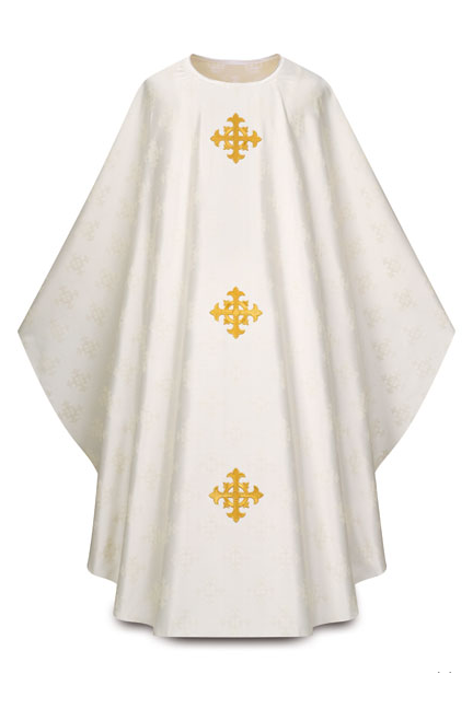 Gothic Chasuble - White - WN3978-Church Life-Art Studio Slabbinck-Michigan Church Supply