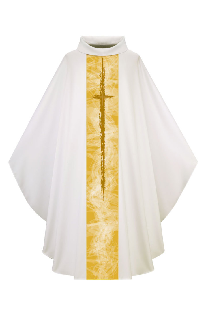 Gothic Chasuble - White - WN5249-Church Life-Art Studio Slabbinck-Michigan Church Supply