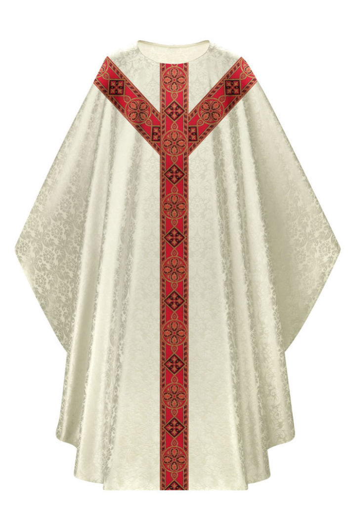 Gothic Chasuble - White - WN5290-Church Life-Art Studio Slabbinck-Michigan Church Supply