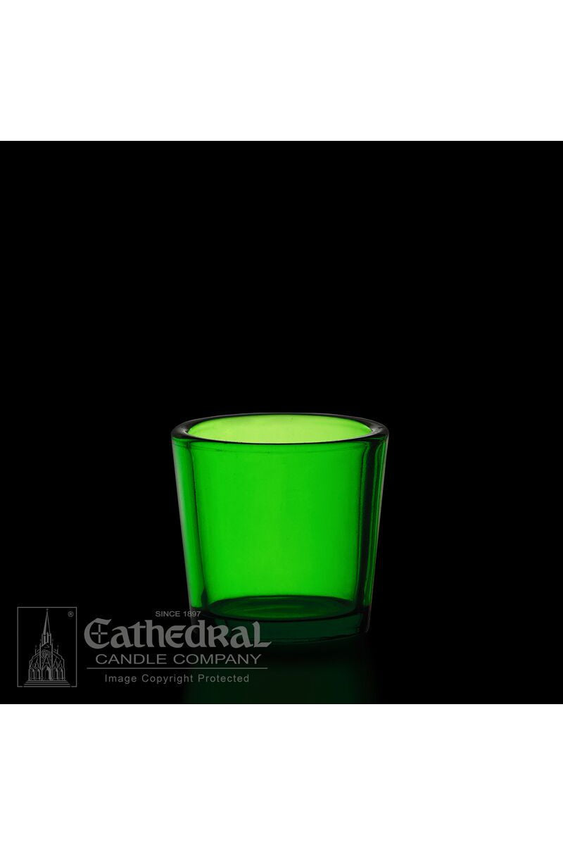 Green 10 Hour Votive Glasses - YS200-DG-Church Life-Cathedral Candle-Michigan Church Supply