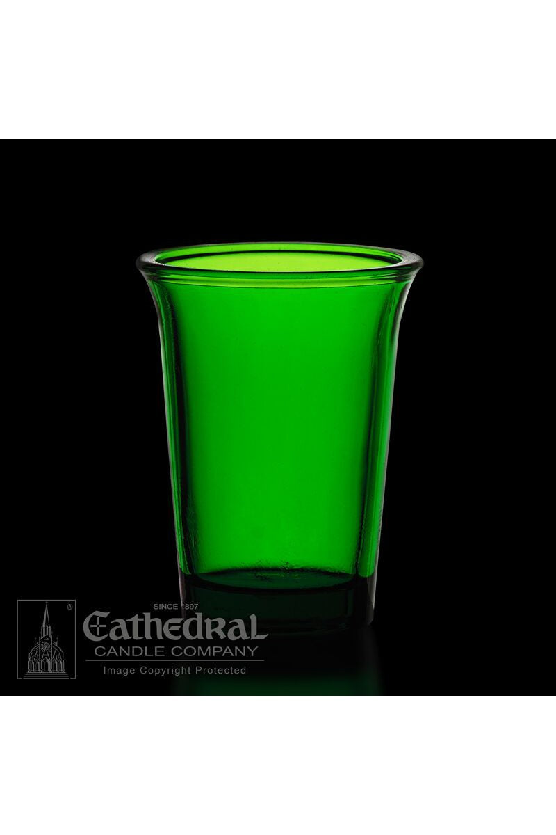 Green 24 Hour Votive Glasses - YS204-DG-Church Life-Cathedral Candle-Michigan Church Supply