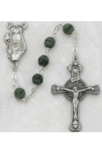 Green Glass St Patrick Rosary - UZ993DF-Inspirational Gifts-McVan-Michigan Church Supply