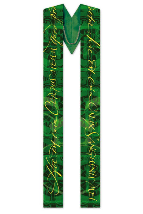 Green Overlay Stole - WN50-5063-Church Life-Art Studio Slabbinck-Michigan Church Supply