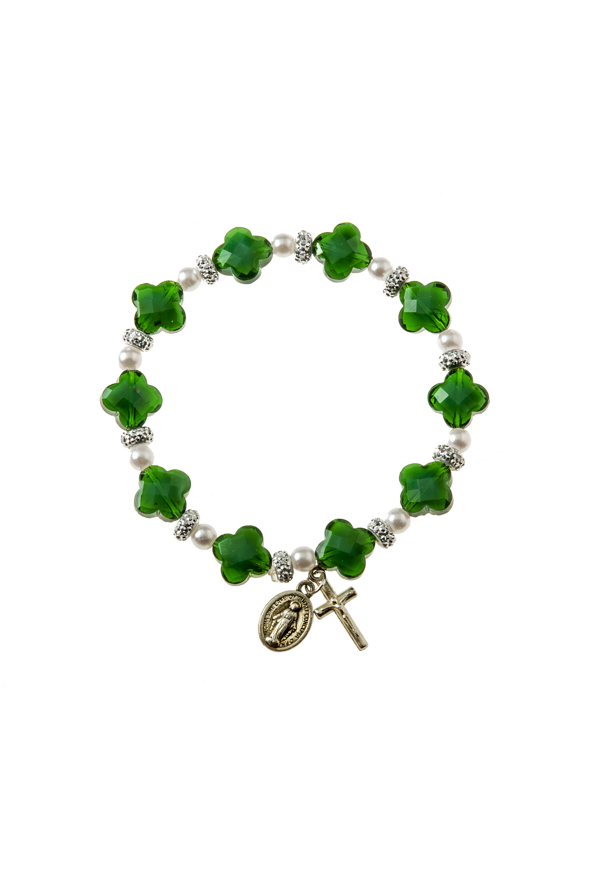 Green Rosary Bracelet - LA4883211-Inspirational Gifts-RELIGIOUS ART INC-Michigan Church Supply