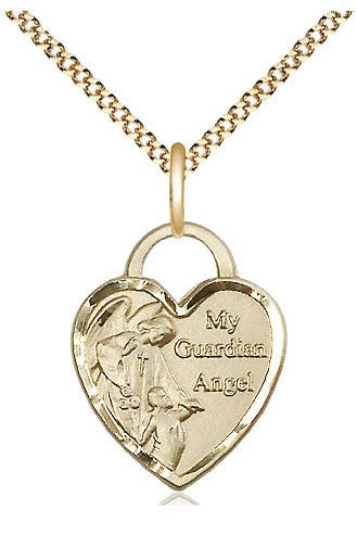 Guardian Angel Heart Medal - FN3202-Jewelry-Bliss Mfg-Gold Filled-Michigan Church Supply