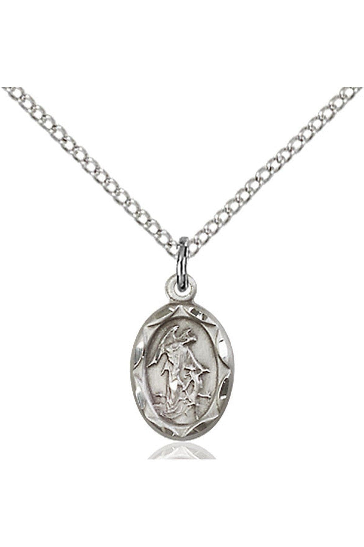 Guardian Angel Medal - FN0301E-Jewelry-Bliss Mfg-Sterling Silver-Michigan Church Supply