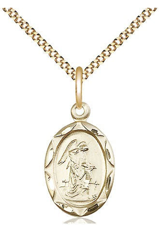 Guardian Angel Medal - FN0612E-Jewelry-Bliss Mfg-Gold Filled-Michigan Church Supply