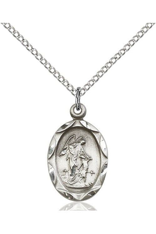 Guardian Angel Medal - FN0612E-Jewelry-Bliss Mfg-Sterling Silver-Michigan Church Supply