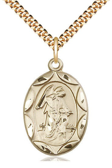 Guardian Angel Medal - FN0801E-Jewelry-Bliss Mfg-Gold Filled-Michigan Church Supply