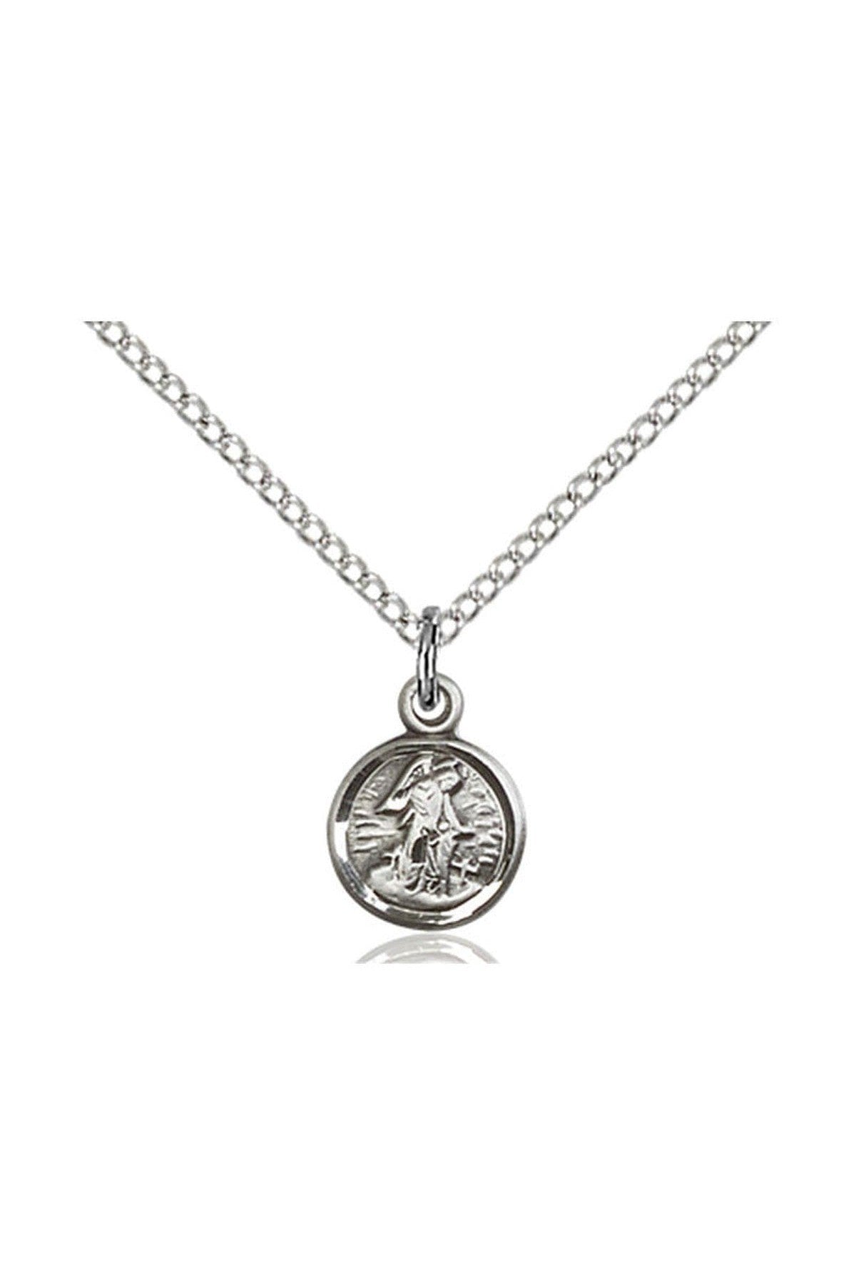 Guardian Angel Medal - FN2340-Jewelry-Bliss Mfg-Sterling Silver-Michigan Church Supply