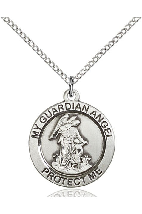 Guardian Angel Medal - FN4053-Jewelry-Bliss Mfg-Sterling Silver-Michigan Church Supply