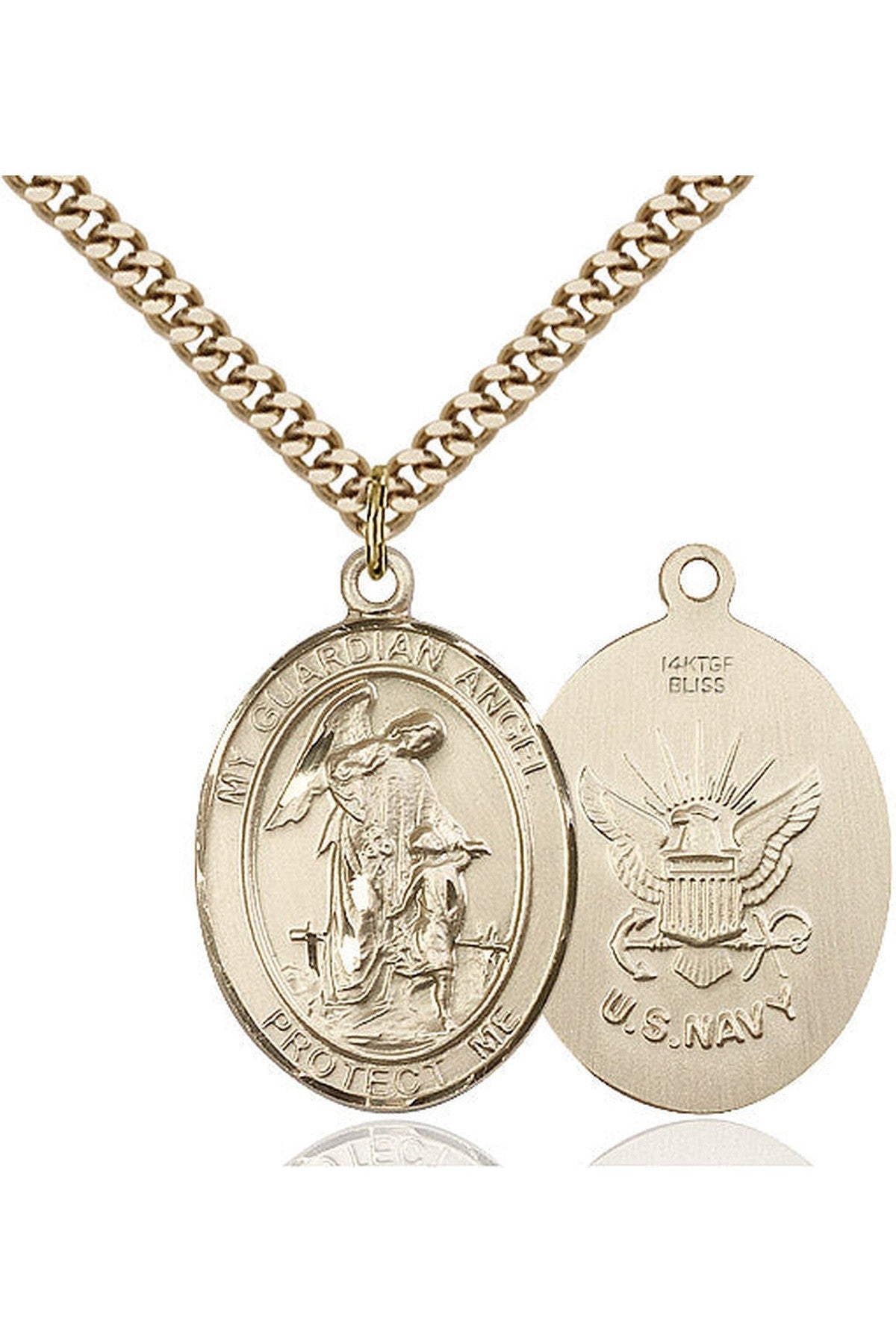 Guardian Angel Medal - FN7118-6-Jewelry-Bliss Mfg-Gold Filled-Michigan Church Supply