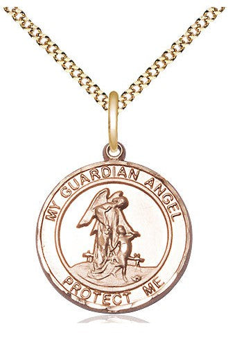 Guardian Angel w/Child - FN8118RD-Jewelry-Bliss Mfg-Gold Filled-Michigan Church Supply