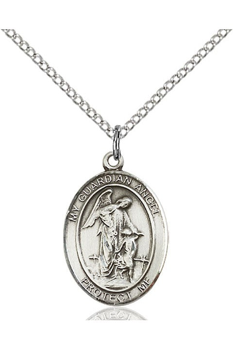 Guardian Angel with Child - FN8118-Jewelry-Bliss Mfg-Sterling Silver-Michigan Church Supply