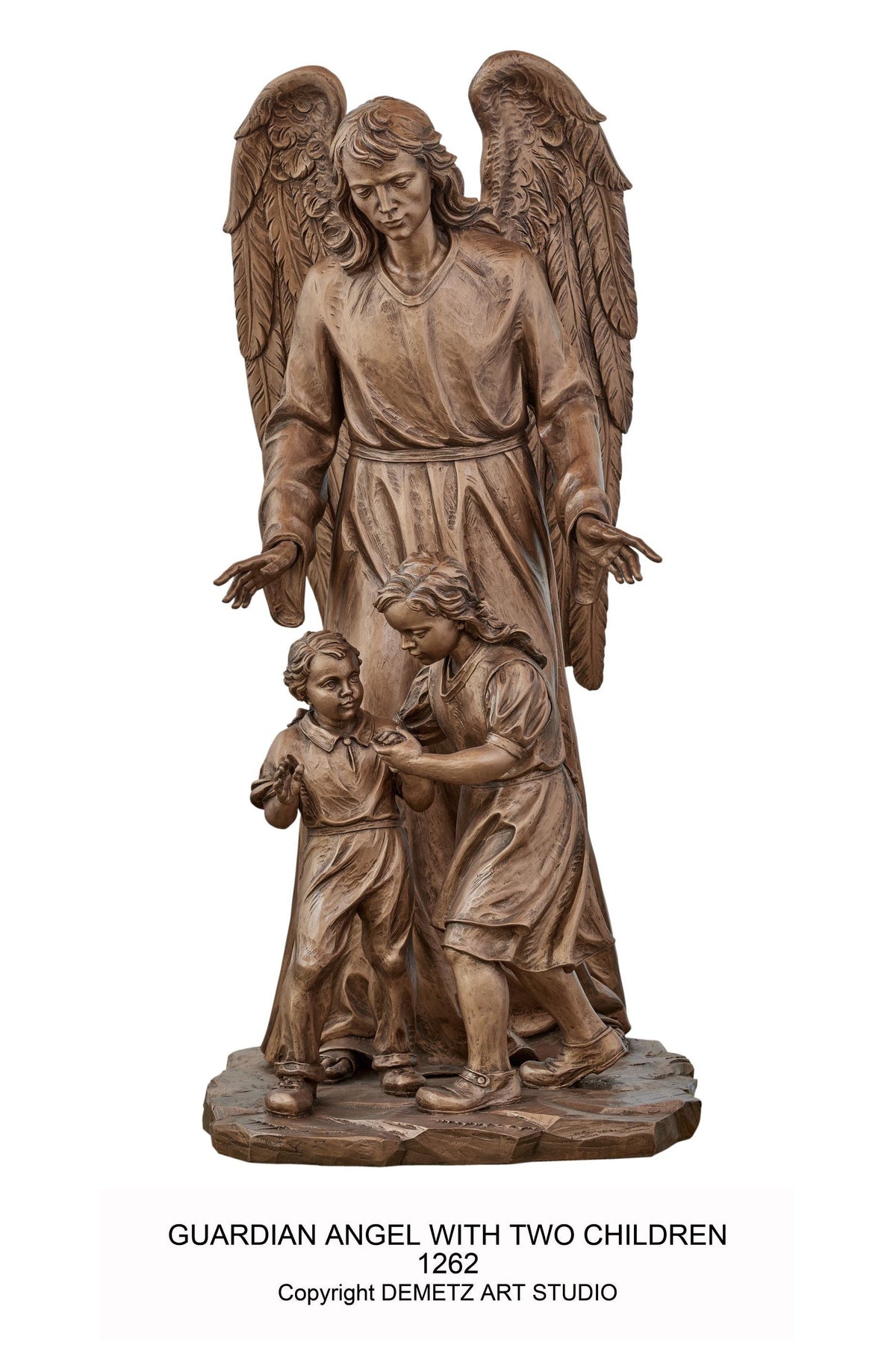 Guardian Angel with Child - HD1262-Church Life-Demetz-Fiberglass 48"-Michigan Church Supply