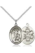 Guardian Angel/EMT Medal - FN8118-Jewelry-Bliss Mfg-Sterling Silver-Michigan Church Supply