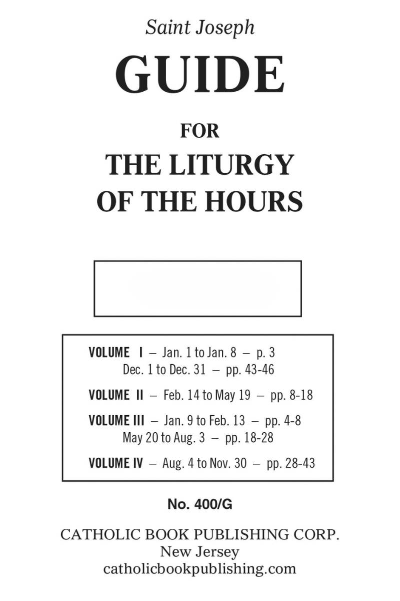 Guide For the Liturgy Of The Hours - GF400G-Inspirational Gifts-Catholic Book Publishing Corp-Michigan Church Supply