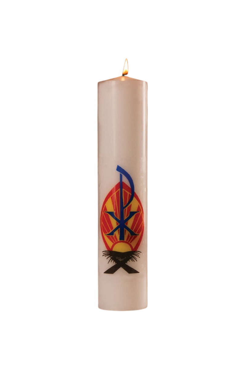 HE90400 - Christ Candle - Flat Design- 3" x 14"-Church Life-Dadant-Michigan Church Supply