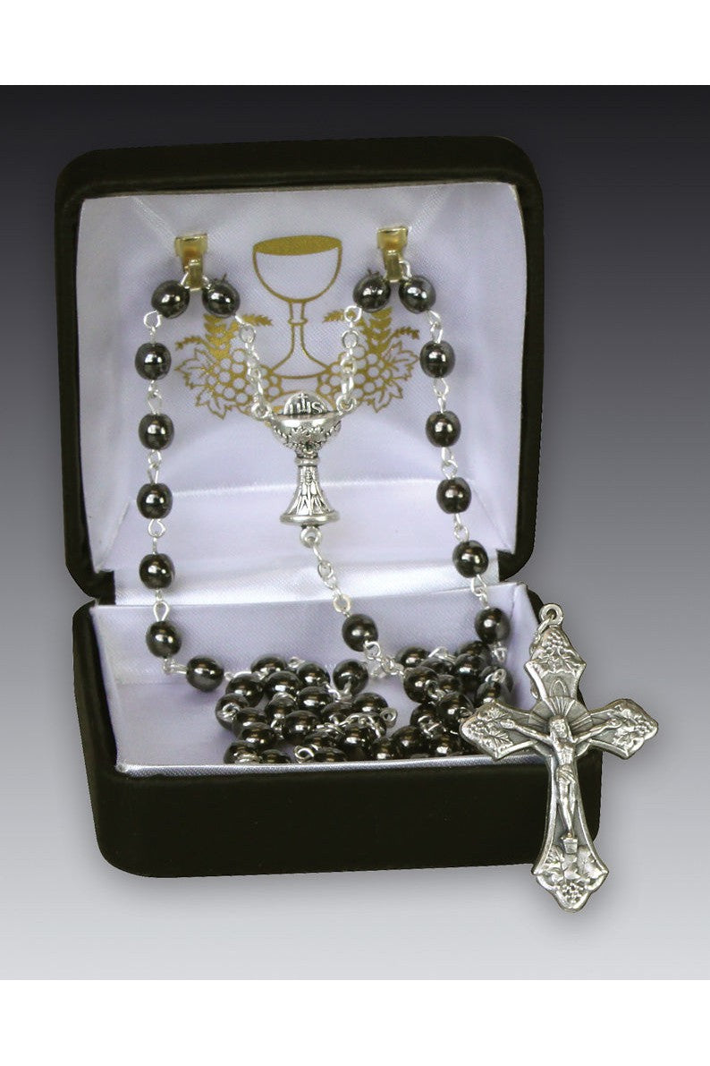 Hematite Rosary - HX41435-Inspirational Gifts-Devon-Michigan Church Supply