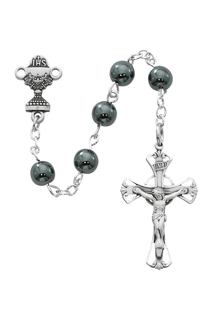 Hematite Rosary - UZC13RB-Inspirational Gifts-McVan-Michigan Church Supply