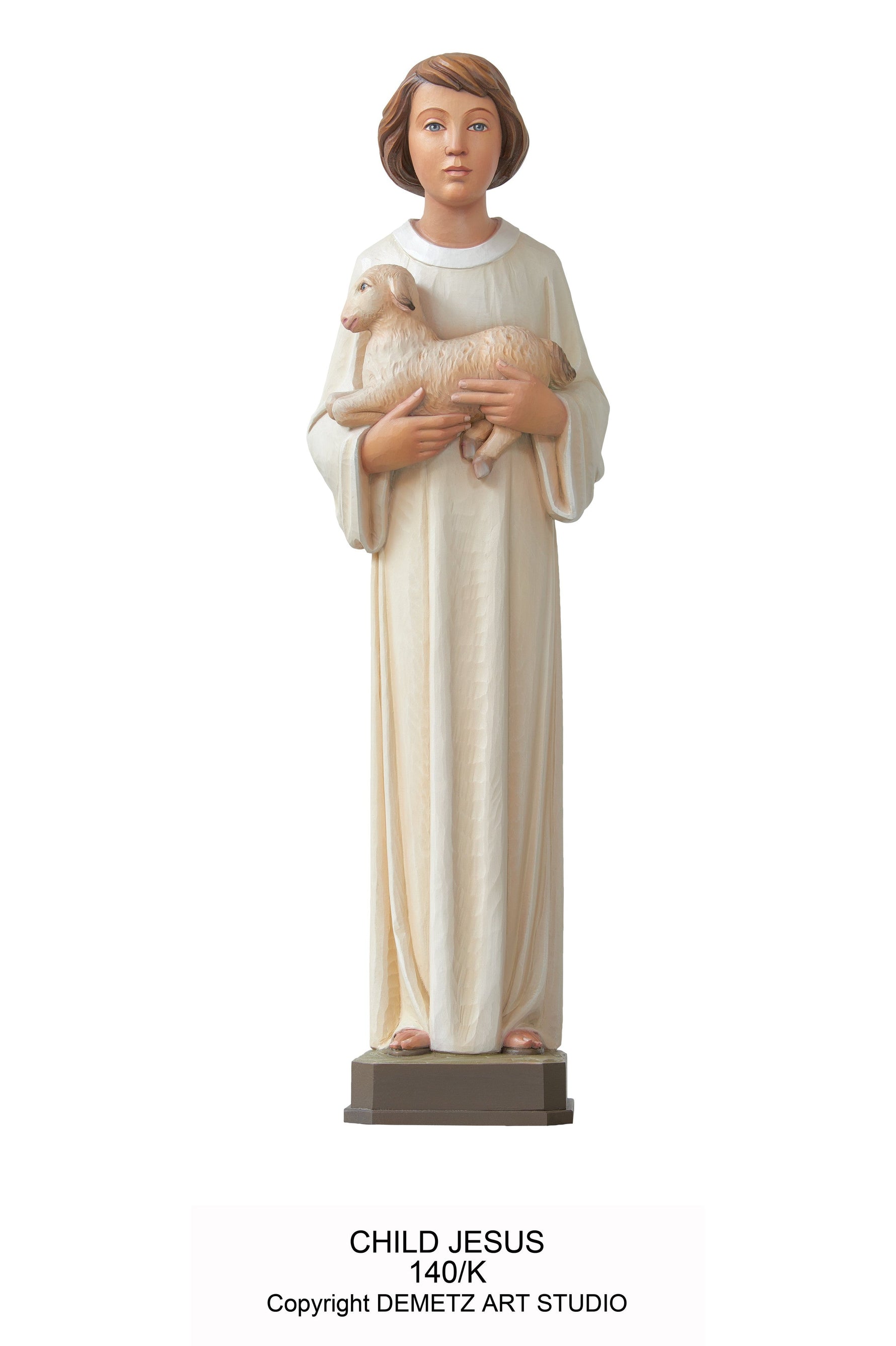 Holy Child Holding The Lamb - Full Round Figure - HD140K-Church Life-Demetz-30"-Michigan Church Supply