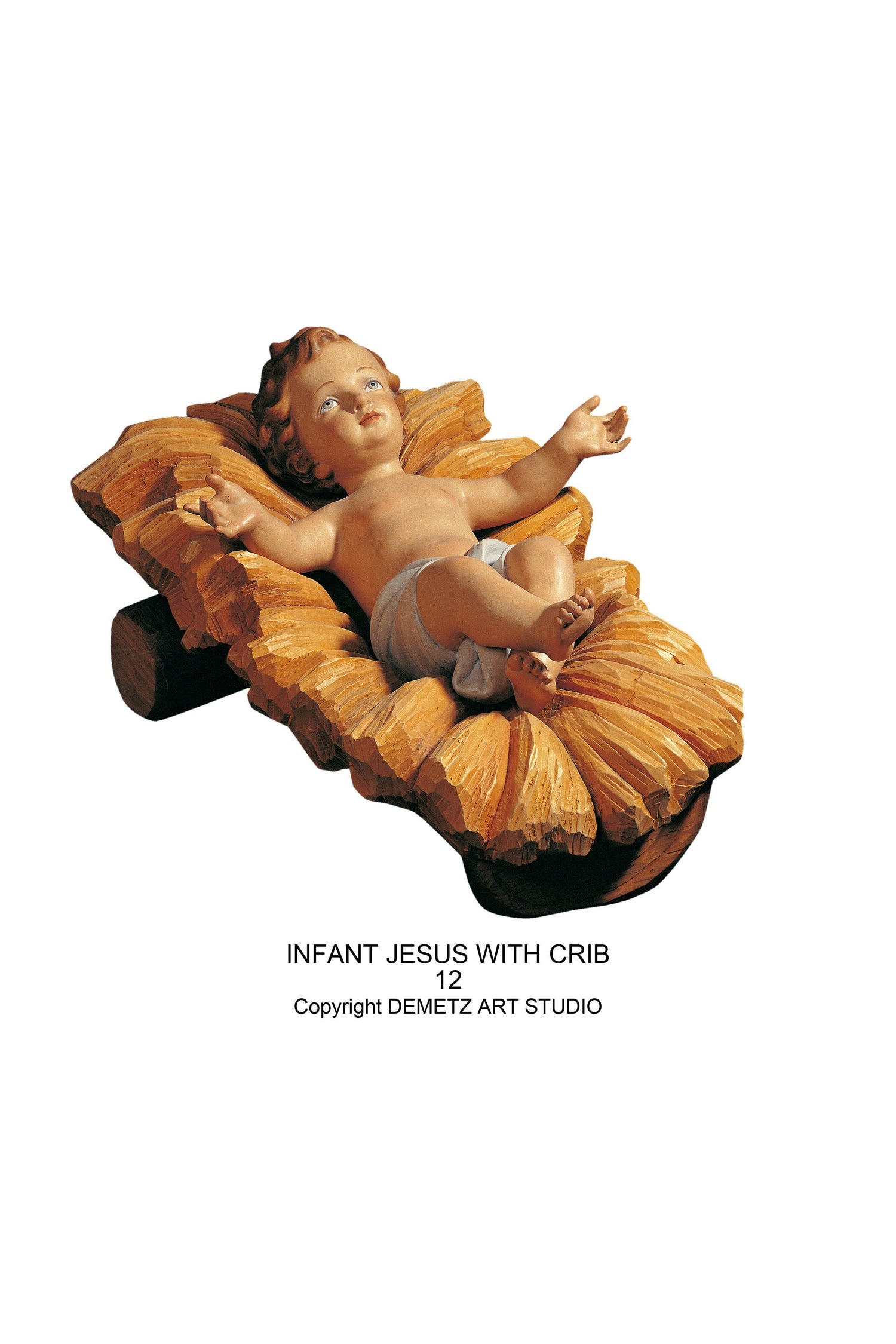 Holy Child - With Manger - HD12W-Church Life-Demetz-Fiberglass 7"-Michigan Church Supply