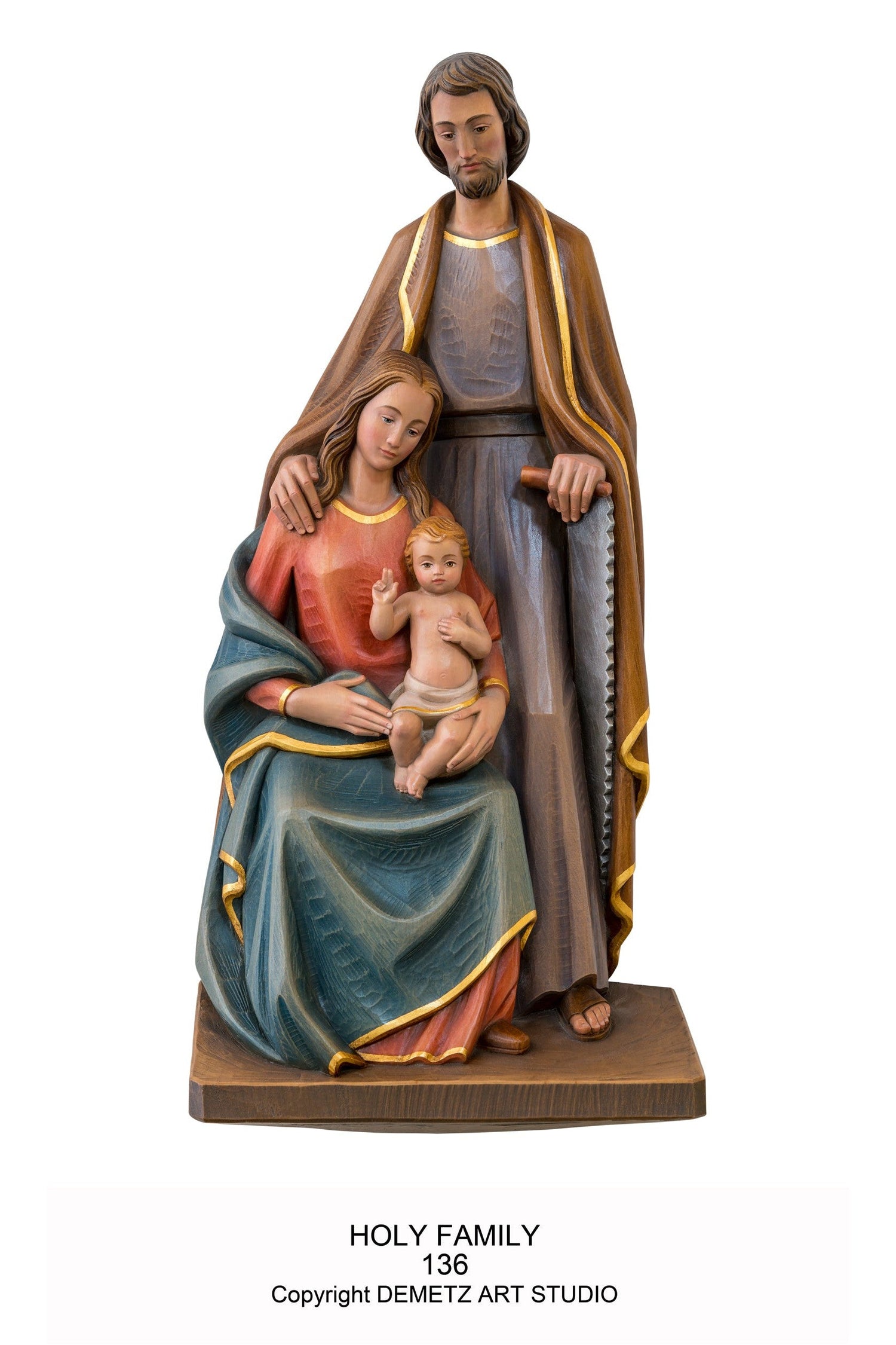 Holy Family - 3/4 Relief -HD136-Church Life-Demetz-24"-Michigan Church Supply