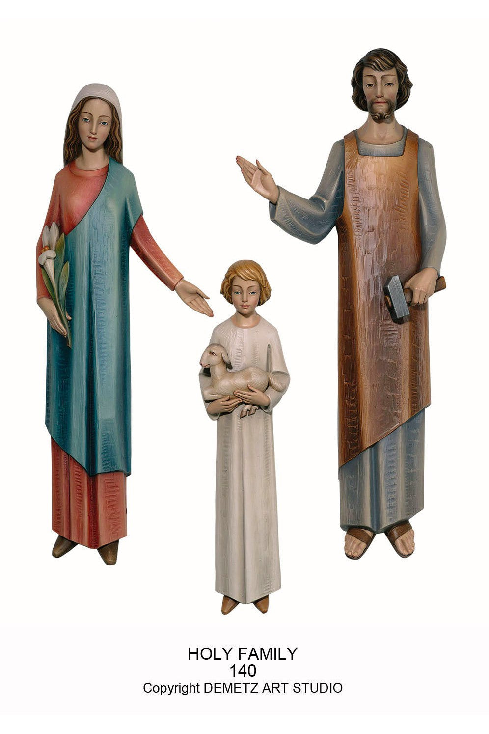 Holy Family - 3/4 Relief - HD140-Church Life-Demetz-Linden Wood 36"-Michigan Church Supply