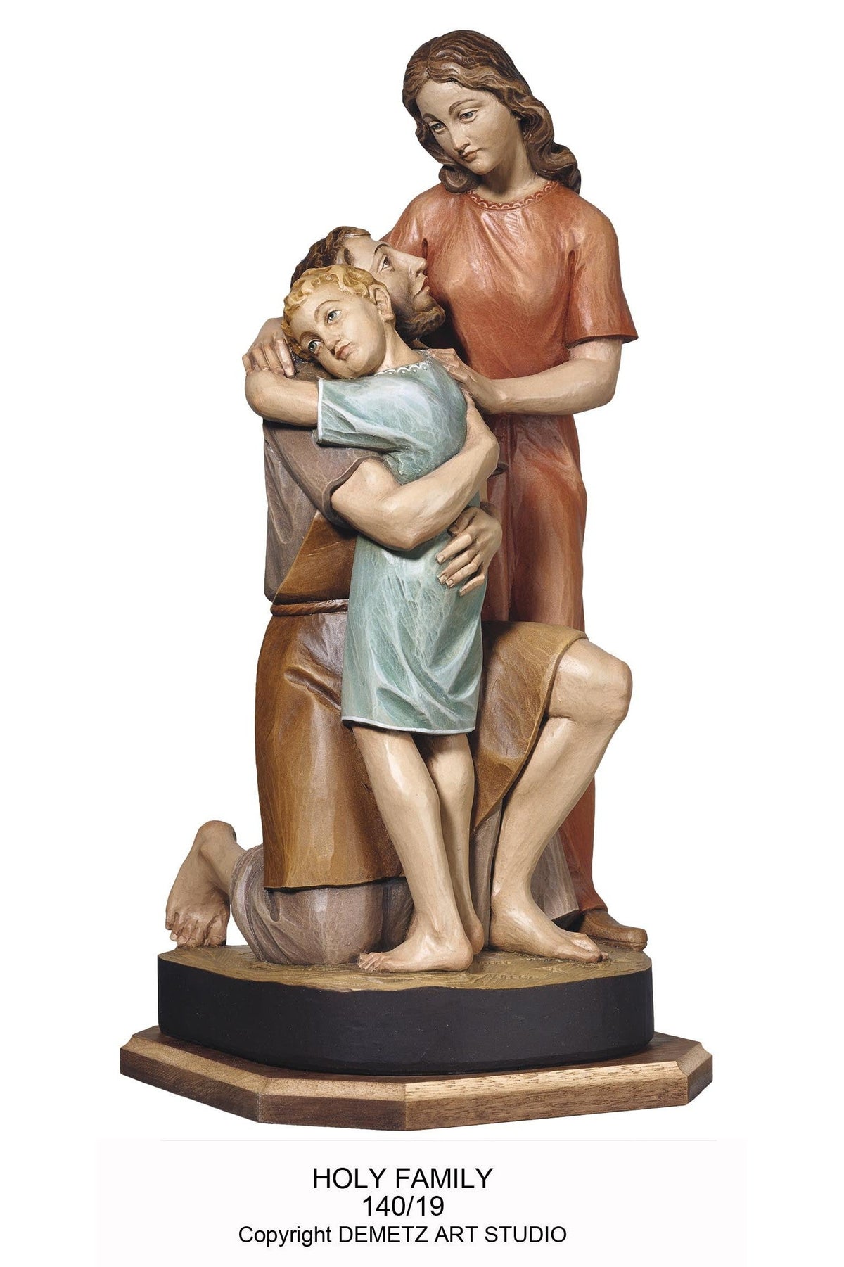 Holy Family Jesus hugging Joseph - HD14019-Church Life-Demetz-Fiberglass 20"-Michigan Church Supply