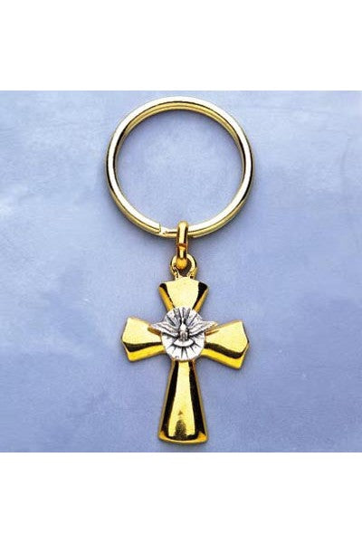 Holy Spirit Cross Keychain - HX40322-Inspirational Gifts-Devon-Michigan Church Supply