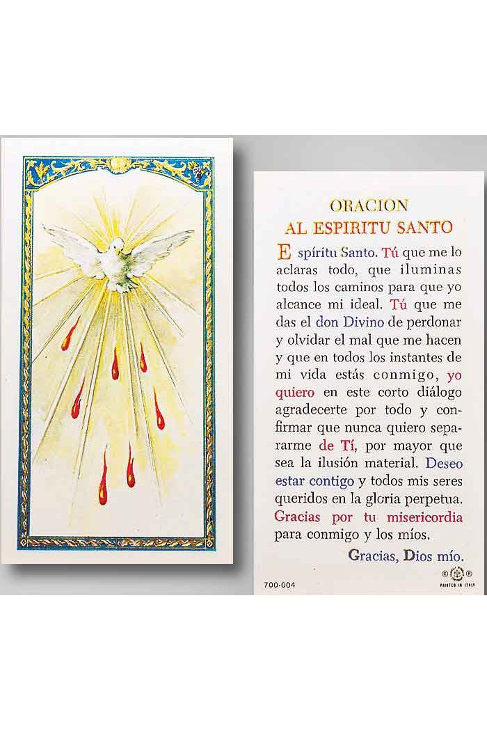 Holy Spirit Oracion Al Espiritu Santo- TA700004 - spanish-Inspirational Gifts-Hirten-Michigan Church Supply