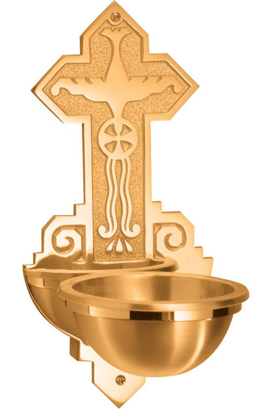 Holy Water Font-JL232-83C-Church Life-Progressive Bronze-High Polish-Michigan Church Supply