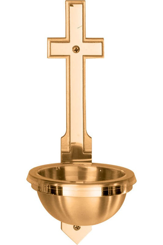 Holy Water Font-JL2520-83A-Church Life-Progressive Bronze-2" x 9"-High Polish-Michigan Church Supply