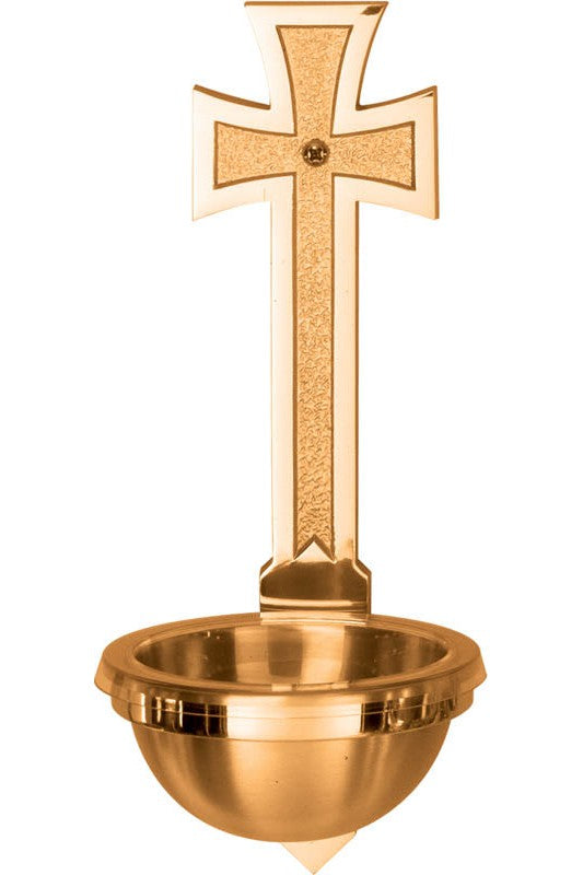 Holy Water Font-JL2521-83A-Church Life-Progressive Bronze-3" x 9"-High Polish-Michigan Church Supply