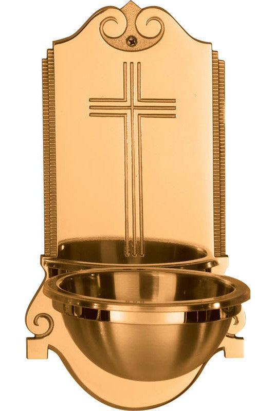 Holy Water Font-JL2525-83C-Church Life-Progressive Bronze-High Polish-Michigan Church Supply