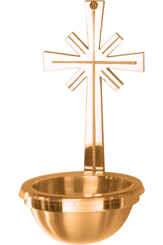 Holy Water Font-JL2539-83B-Church Life-Progressive Bronze-High Polish-Michigan Church Supply