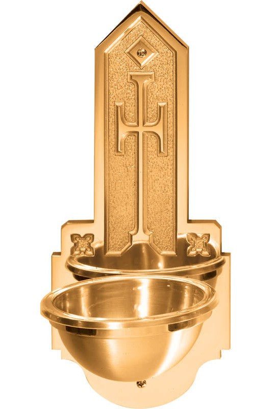 Holy Water Font-JL257-83C-Church Life-Progressive Bronze-High Polish-Michigan Church Supply